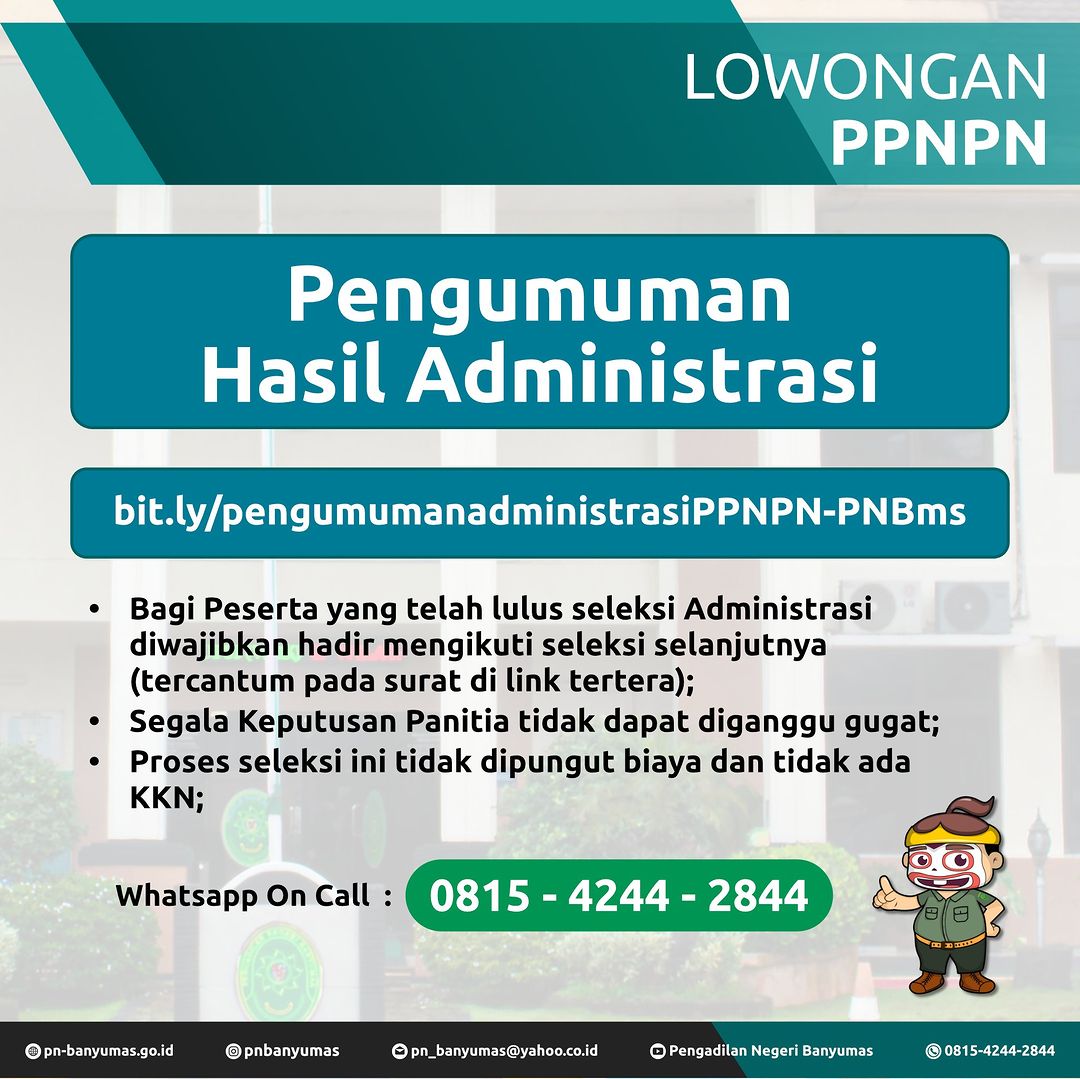 Pengumuman hasil administrasi pengadilan negeri banyumas