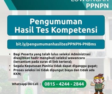 Pengumuman Hasil Tes Kompetensi