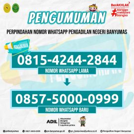 Penggantian Nomor Whatsapp PN Banyumas