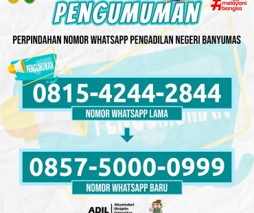 Penggantian Nomor Whatsapp PN Banyumas